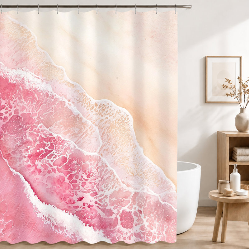 Rideaux de douche avec crochets inclus, Pink