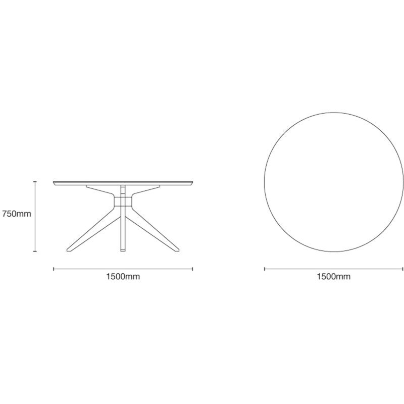 Cross Round Solid Oak Dining Table