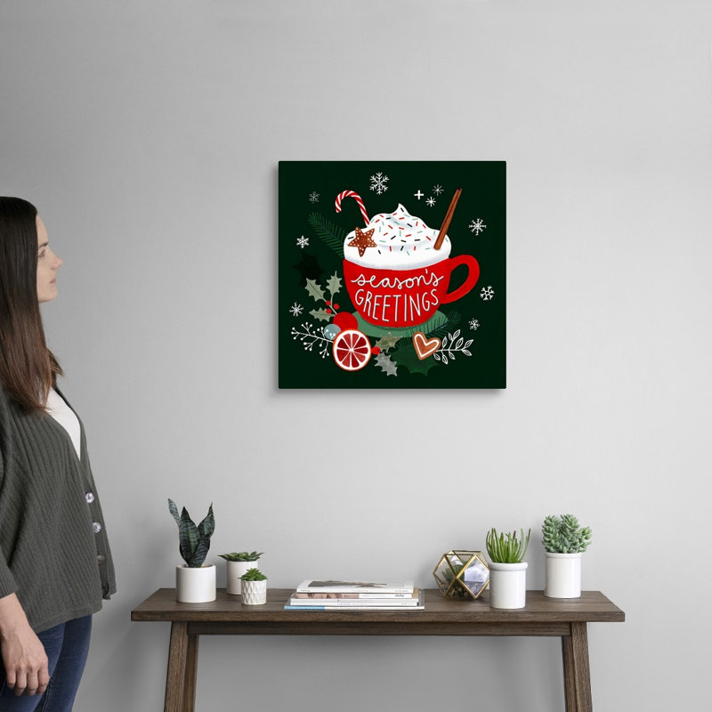 «Christmas Comforts I» par Victoria Borges - reproduction d'art textuel sur toile, H 20 po x l 20 po x P 1,25 po