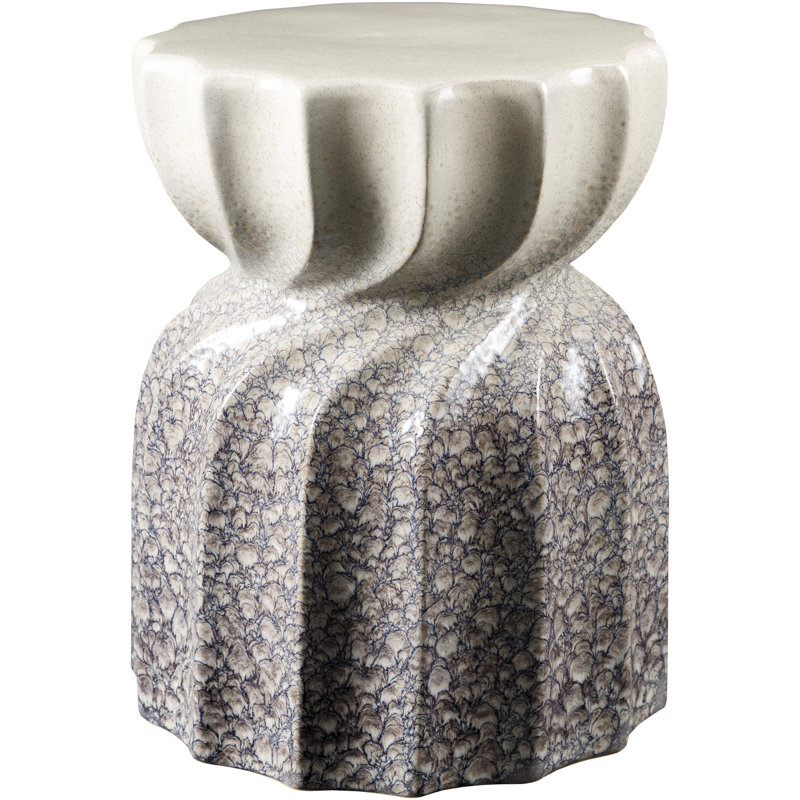 Tabouret de jardin Illiopolis Global, Bleu / Crème