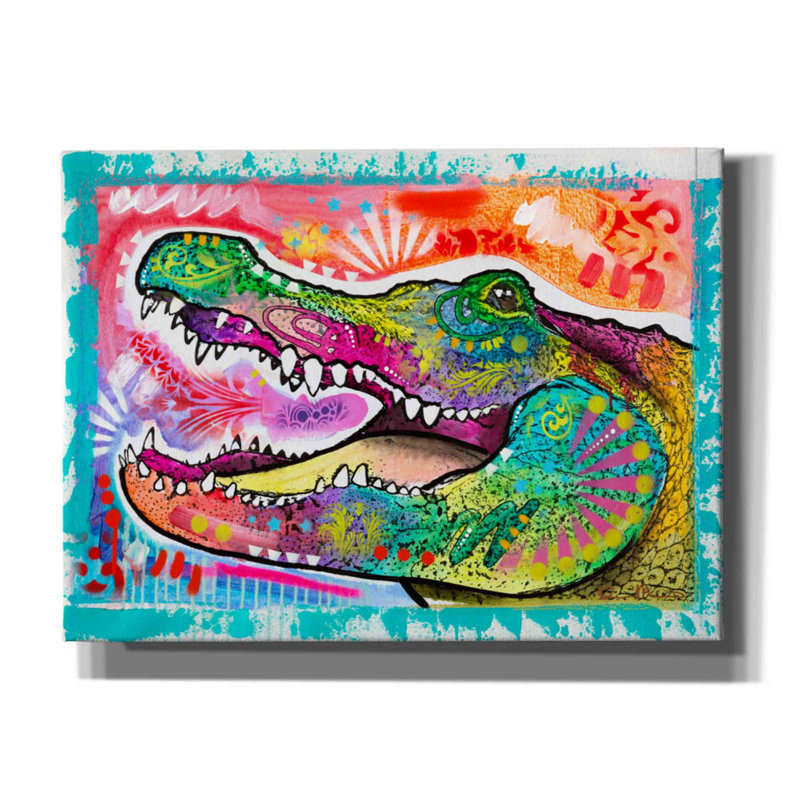 «Alligator 3» par Dean Russo, estampe numérique sur toile, H 40 po x l 54 po x P 1,5 po