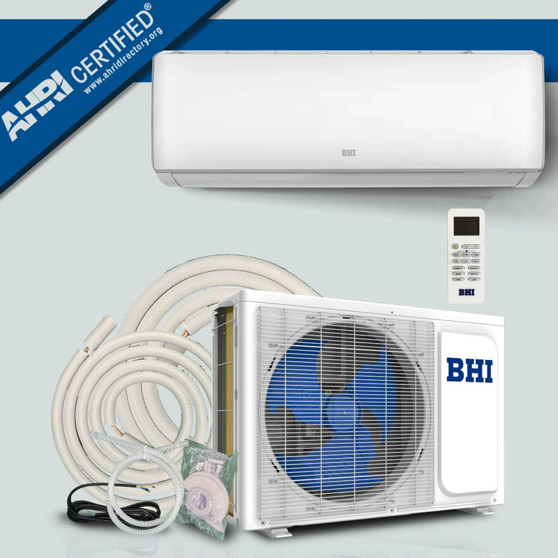 BHI 12000 BTU Ductless Mini Split Air Conditioner with Heater and Remote, 230 Volts