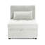 Chaise convertible blanche avec matériau et petit coussin escamotable