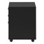 Classeur, mobile à roulettes, tiroirs de rangement, support pour imprimante, bureau, bureau, stratifié noir, contemporain, moderne