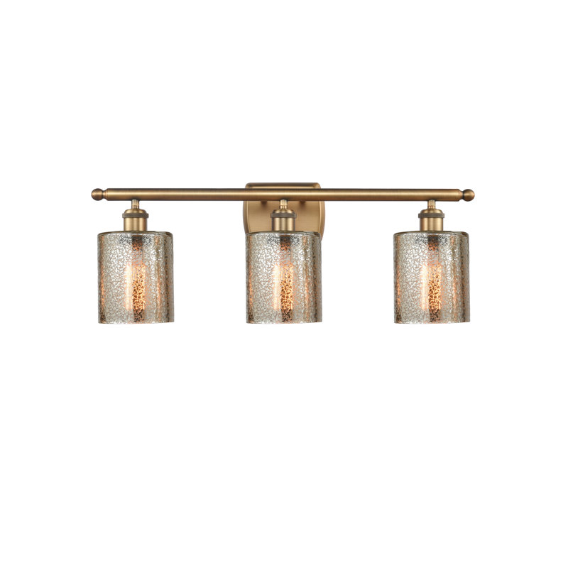 Éclairage de salle de bain à intensité variable à 3 lumières Leilani, Ampoule incandescente rétro de 60 watts, Mercure