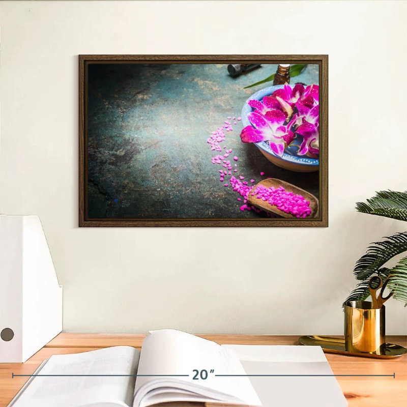 Spa Fusion, 13 po x 9 po, Cadre flottant noyer