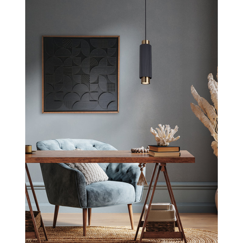Cohen 1 Light Pendant, 1 Light, Black/Gold