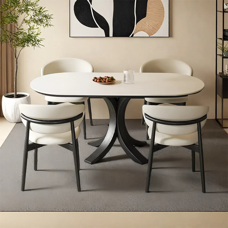Ensemble de table et chaises de salle à manger rétro vintage, H 29,52 po x L 70,86 po x l 35,43 po