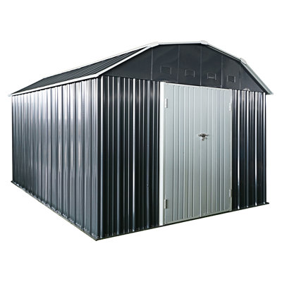 Remise de rangement extérieure 10 pi x 12 pi avec toit en arche et portes verrouillables