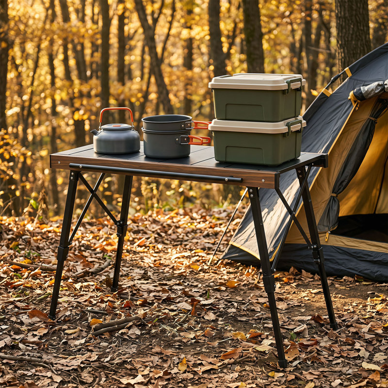 Table de camping modulaire, table d'extérieur pliante réglable en hauteur avec surface de cuisson extensible pour le camping, le barbecue et le patio