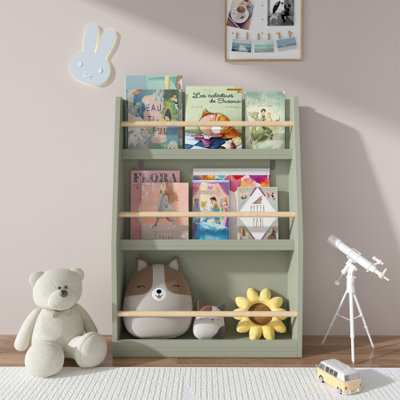 Support à livres 22,8 po à 3 niveaux pour enfants, naturel
