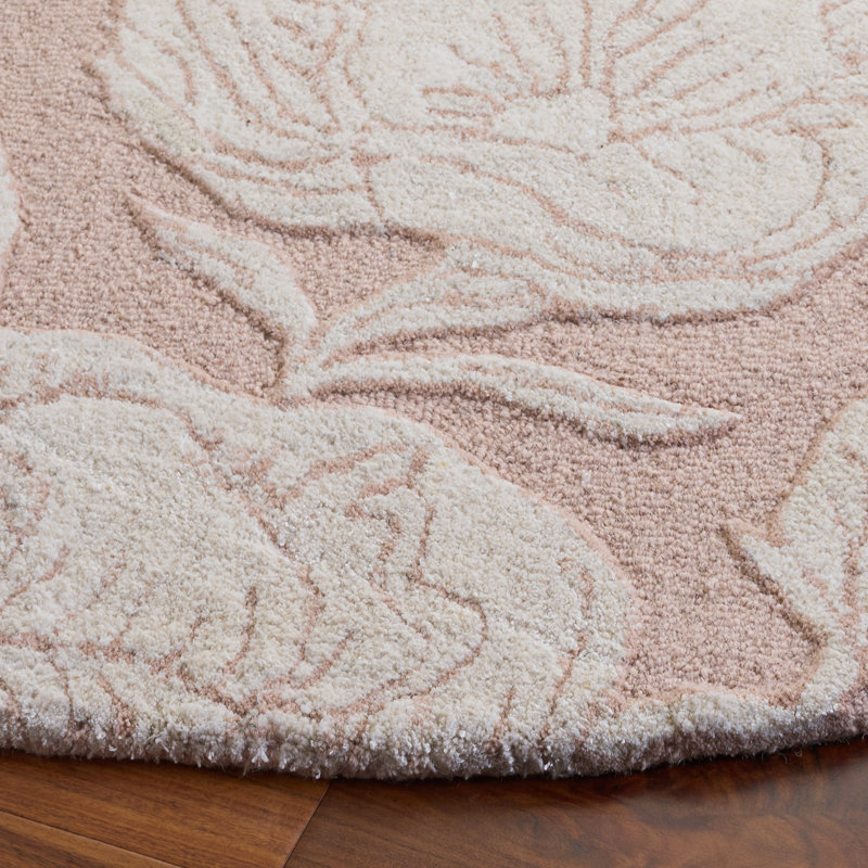 Glamour Hand Tufted Wool; Viscose; Cotton Floral Indoor Rug, Round 6'