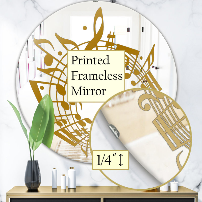 Miroir mural Music Notes II, H 31,5 po x l po