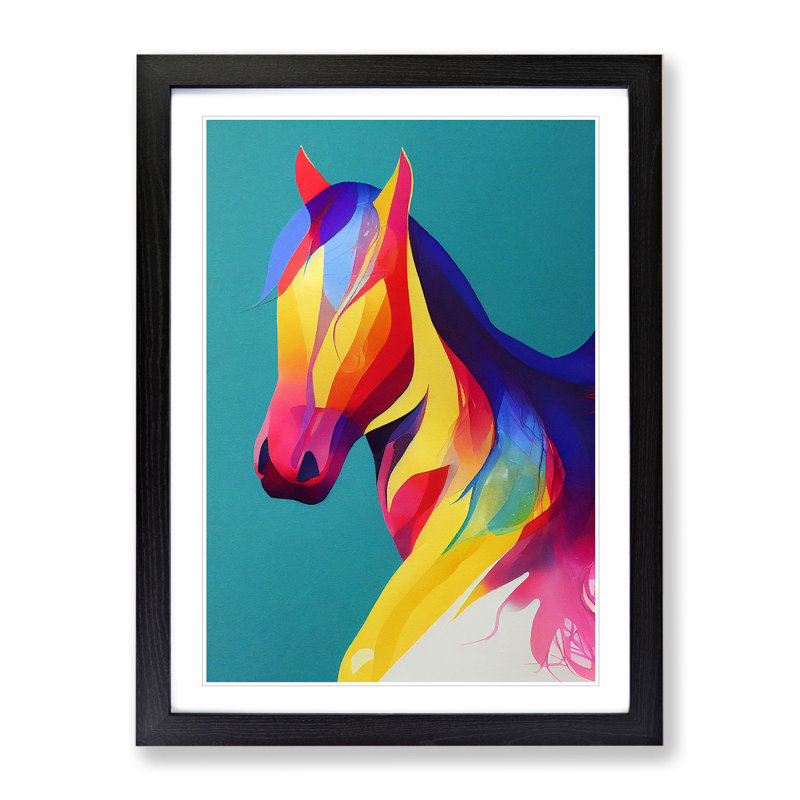 XV1022-5135X Horse No.3 - Single Picture Frame Print, Black, 64cm H x 46cm W x 2cm D