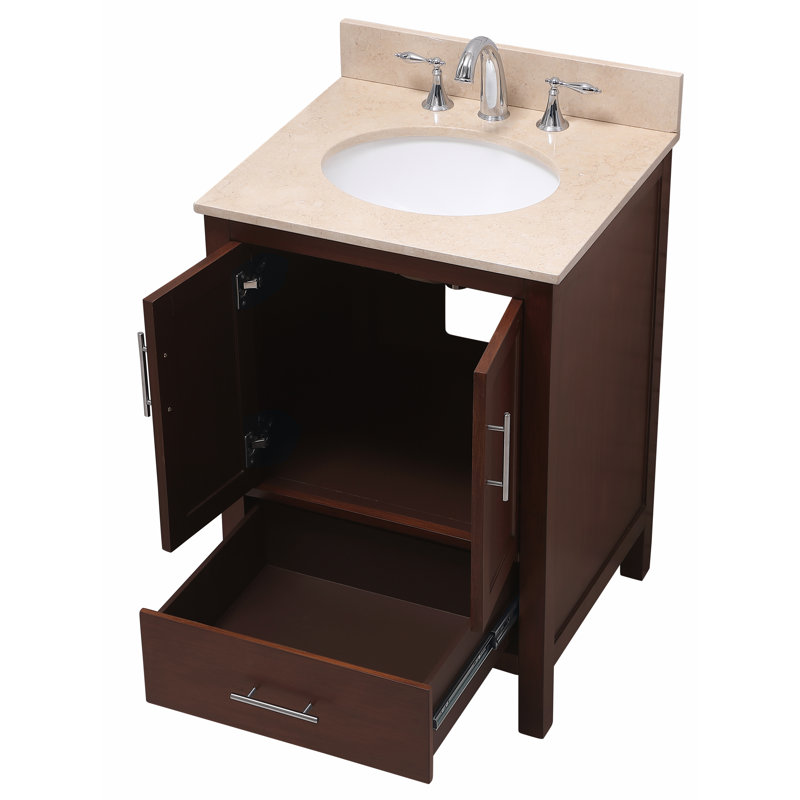 Ensemble de meuble-lavabo simple 24 po Gilley, Teck, Beige