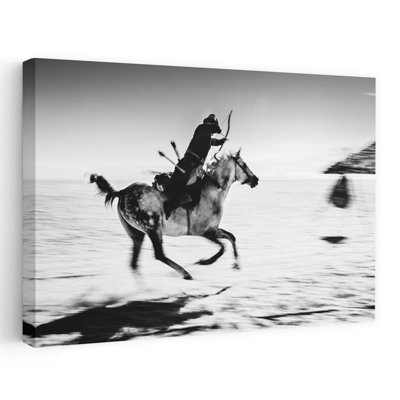 Art mural hivernal traditionnel au galop monté au galop
