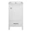 Meuble-lavabo moderne de 18 pouces avec lavabo en céramique, tiroirs à fermeture en douceur et organisateur de porte, tiroir de séparation et patins réglables en plastique - solution de rangement compacte pour les espaces étroits-118774062