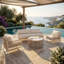 Ensemble de conversation de terrasse en aluminium pour 5 personnes avec coussins