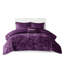 Édredon pour lit simple en velours mauve à motif de losanges, avec coussin décoratif inclus-121168228-121168231