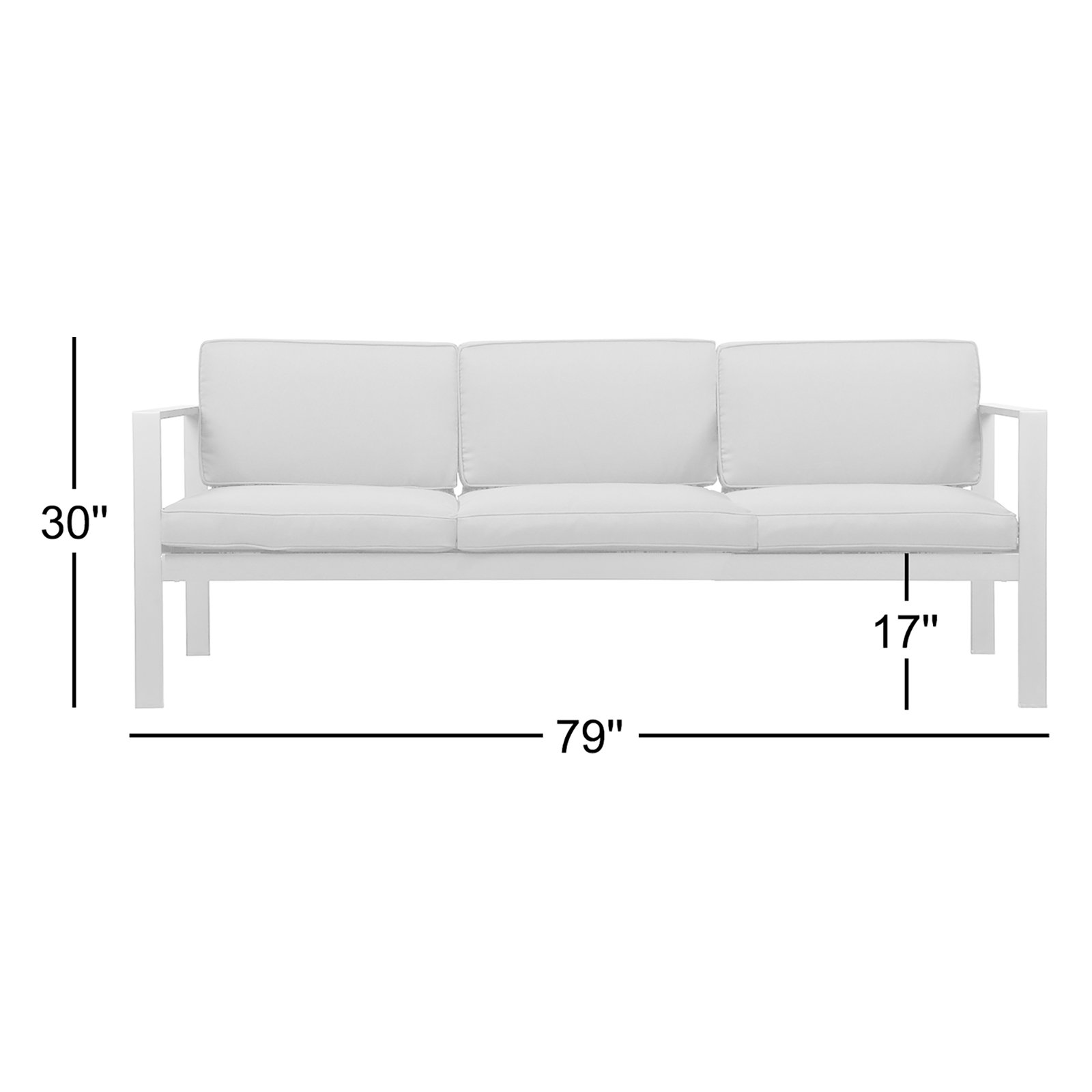 Karen 79" Patio Sofa, Black