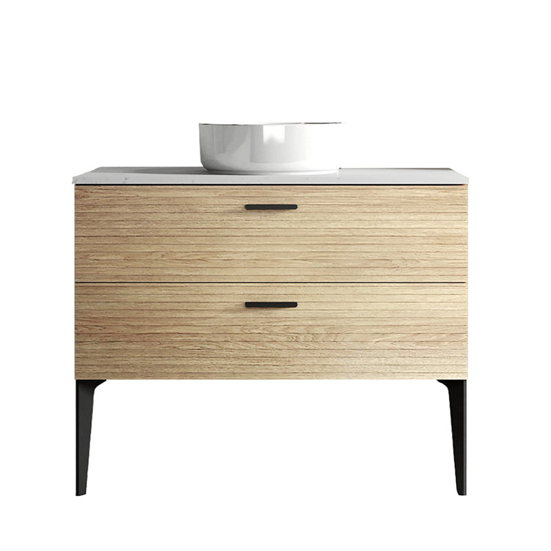 Meuble-lavabo mural 20 po avec lavabo en céramique, armoire de rangement avec portes