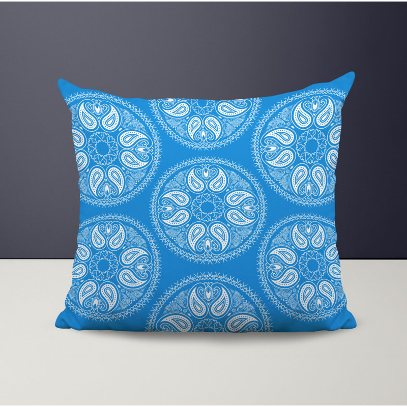 Housse et insert de coussin décoratif en polyester, L 15 po x H 15 po, Bleu
