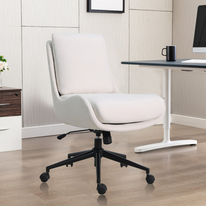 Chaise de bureau Oliver Modern, Crème, crème