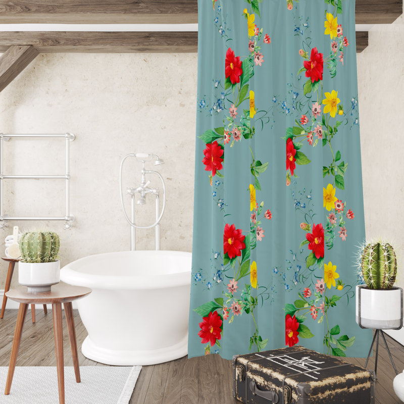 Floral Shower Curtain, 83" H x 70" W