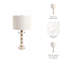 Lampe de table - Pierre et tissu - Accent moderne glam - Design élégant en marbre contemporain avec détails non tissés-725773834