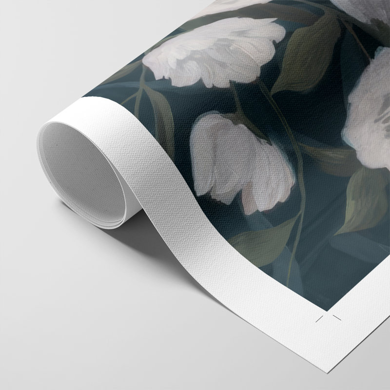 Snowball Posies II - Impression sur toile seulement - NON CADRE, H 18 po x l 12 po