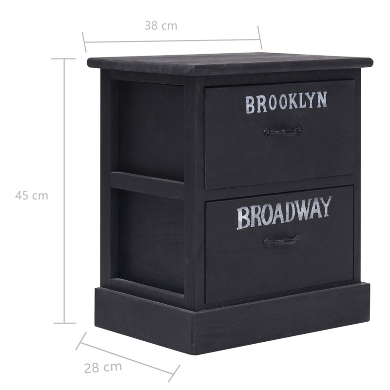 Ashbourne 38cm W Solid Wood Bedside Table