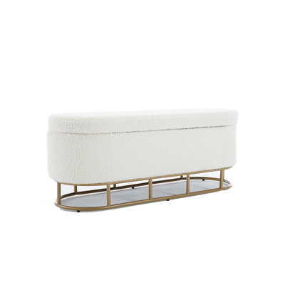 Oval Storage Bench For Living Room Bedroom End Of Bed -  Everly Quinn, 50C3E4D0F2174C1DA9721BD8C4AD580B