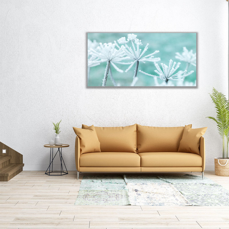 Frosty Cow Parsley - reproduction d'art sur toile, H 15 po x l 30 po