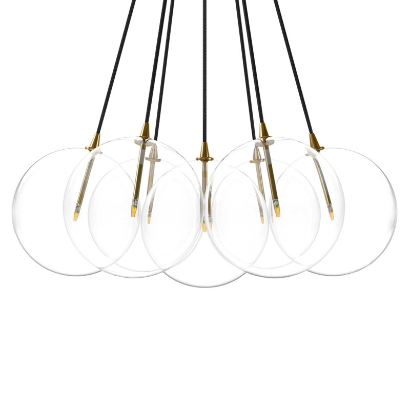 Cloud 7 - Light Chandelier, Burnished Brass