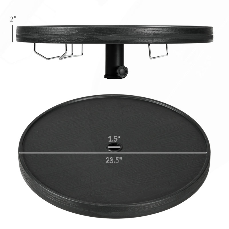 23. Plateau de table de parasol de plage de 5 po avec porte-verres à vin, porte-serviettes pliable, tables de plage portatives instantanées pour le sable, piscines, patio, jardin, terrasse, noir
