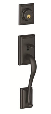 Addison Handleset with Double Cylinder Deadbolt and Siena Door and Rosette