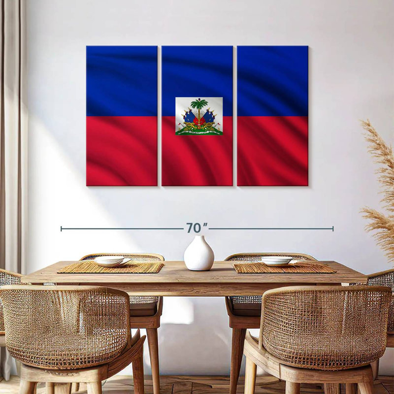 Borges Rippled Haiti Flag, 36" H x 57" W