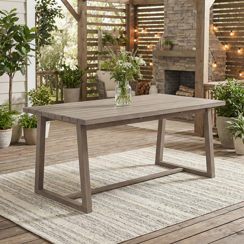 Table d'extérieur pour patio, cour arrière, jardin, Brun