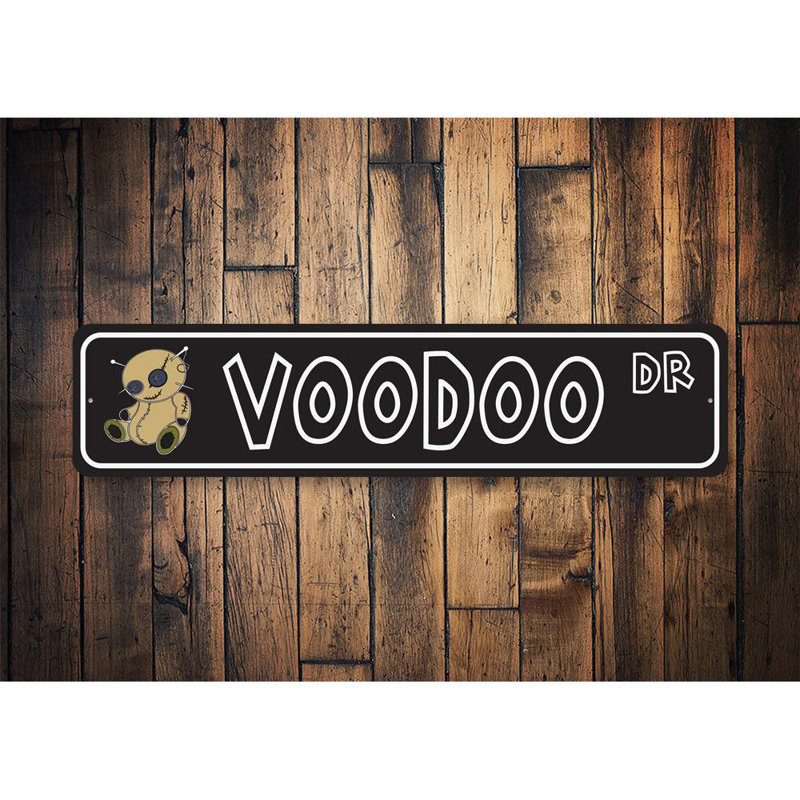 Plaque en aluminium vaudou, H 4 po x l 18 po x P 0,04 po