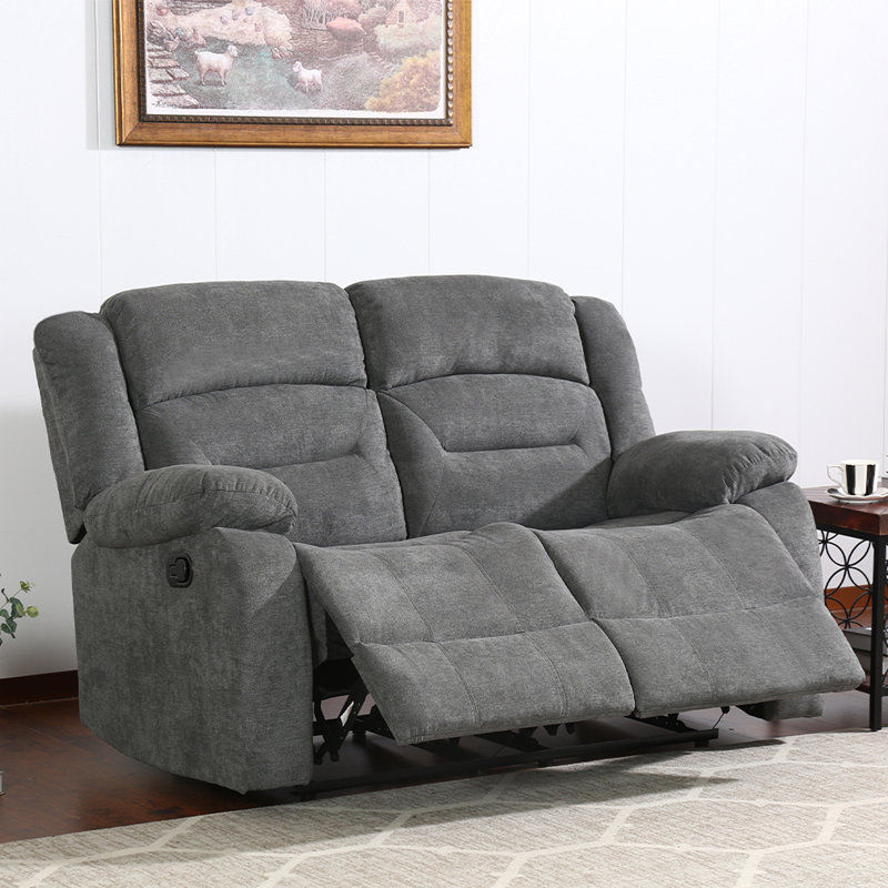 Fauteuil inclinable de cinéma maison en chenille de 58 po de largeur, Gris