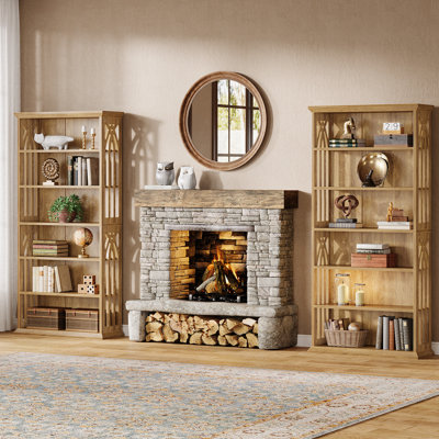 75" Tall Bookshelf For Home Office (set Of 2)