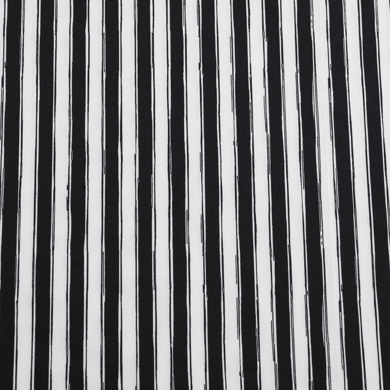 Ensemble de draps en percale de coton Betsey Johnson, Ensemble de draps pour très grand lit + drap-hous, Noir rayé