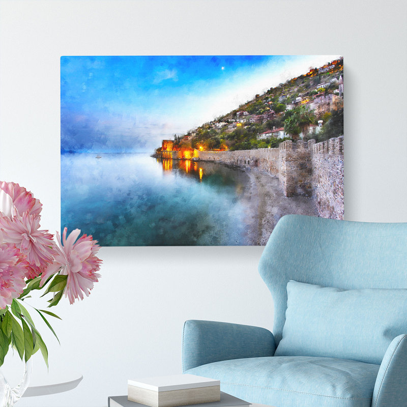 Alyana In Turkey At Night - Wrapped Canvas Painting, 35cm H x 50cm W x 3cm D