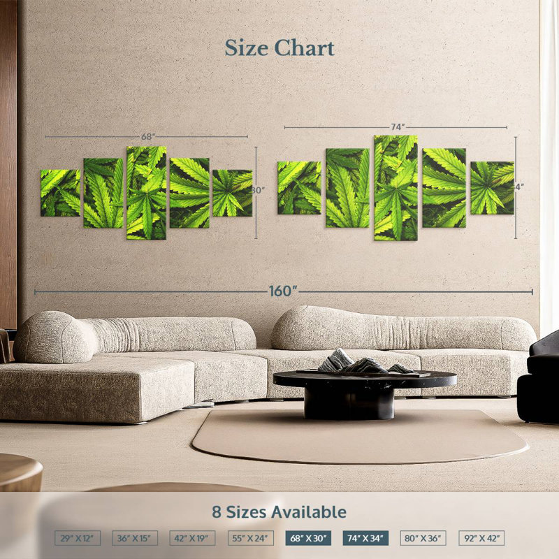 Marijuana Leaf Garden, 30" H x 68" W
