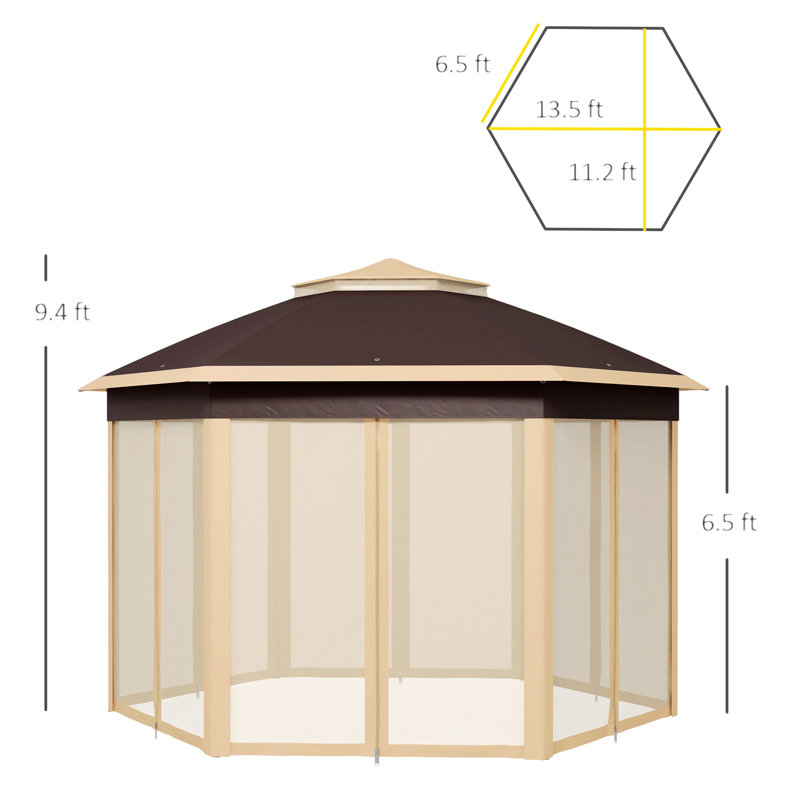 1 pi L x 1 pi D Pavillon de jardin escamotable en acier