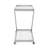 Fashionable Silver Bar Cart With Lockable Wheels And Tempered Glass Shelving Cool Shatterproof Iron Base, 18.68Inw