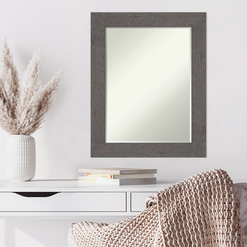 Danaka Flat Wall Mirror, Distressed Gray