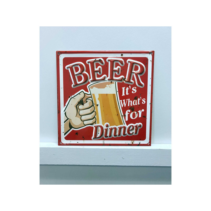 Décoration murale en métal rétro bière pour dîner
