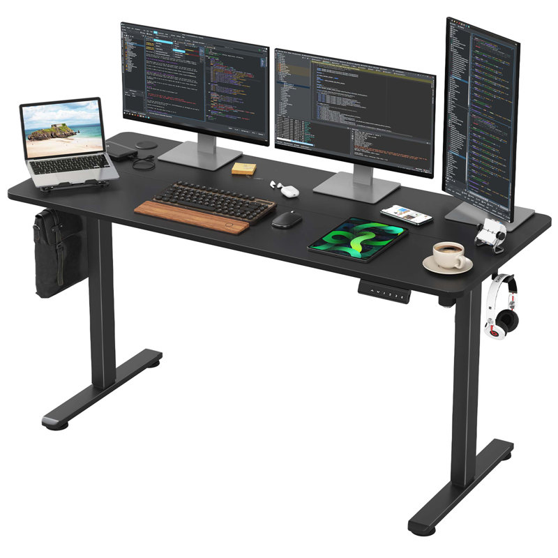 Bureau debout à hauteur ajustable Radke, Blanc, L 47,24 po x P 23,62 po