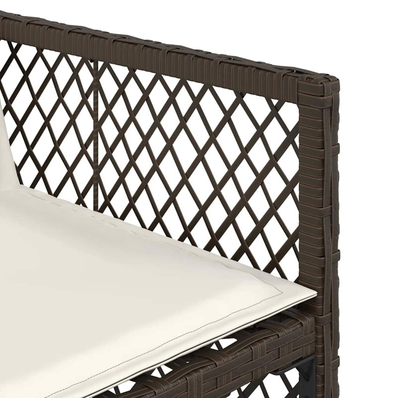 Patio Dining Set with, Cream White, Brown, 73cm H x 110cm W x 106cm D